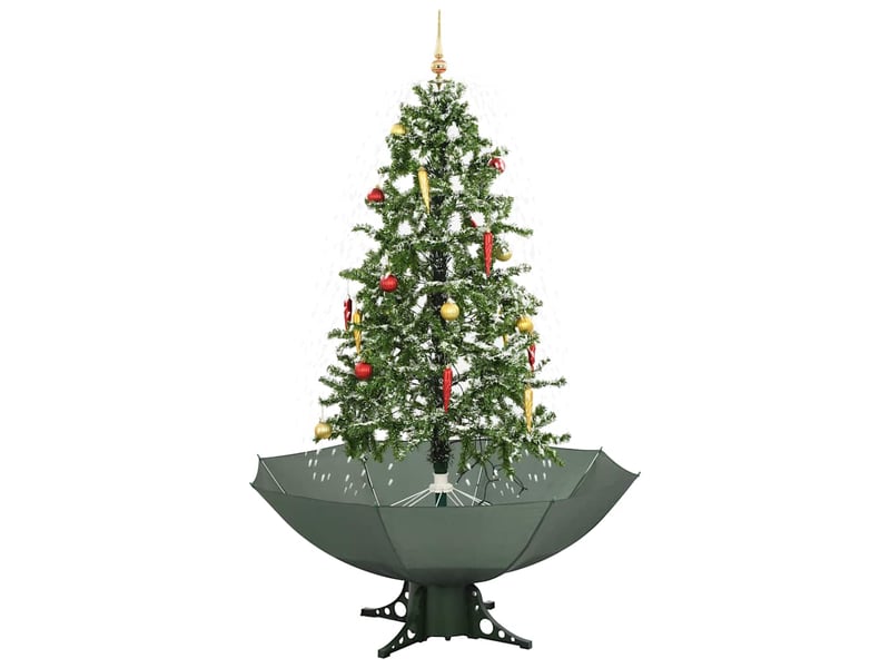  Arbre de noël, sapin de noël neigeux avec base de parapluie vert 170 cm  - Conforama A