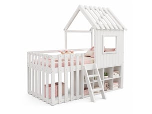 Lit cabane 90x200 cm STILVORA   coloris blanc