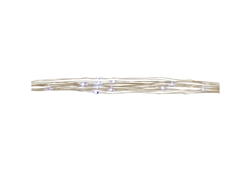  Guirlande lumineuse à pompons d'intérieur 2 m 200 led blanc froid fil cuivre à piles  - Conforama D