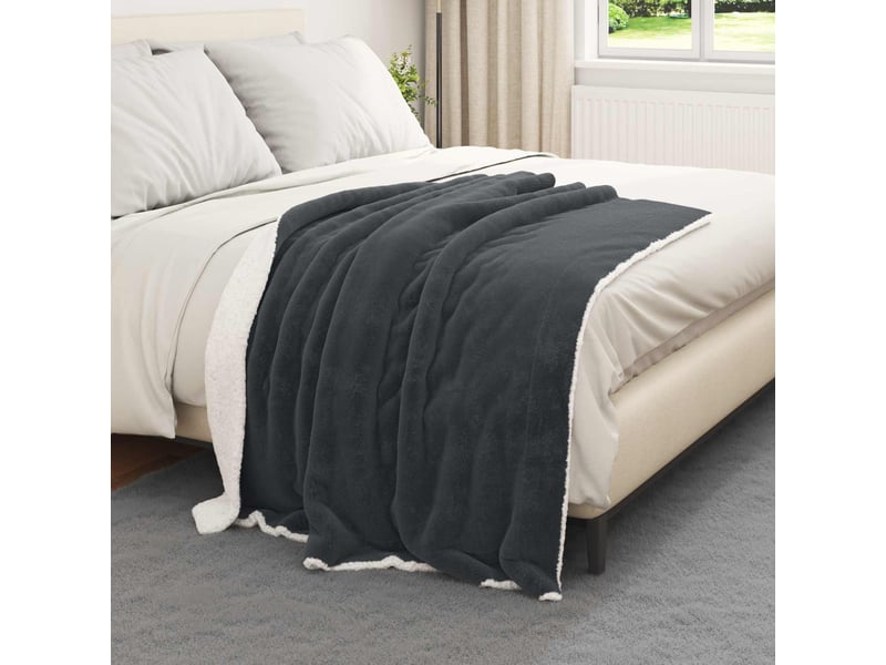  Plaid canapé gris foncé 130x150 cm 1 kg polaire  - Conforama C