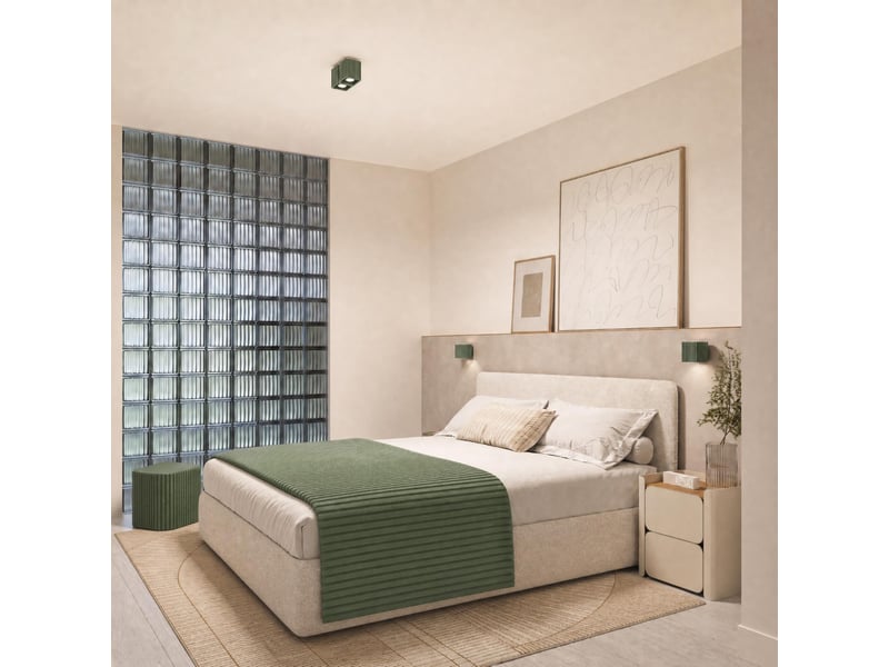  Plafonnier riff 1 vert olive gu10 aluminium moderne 10x10x10cm SL.3050 - Conforama C