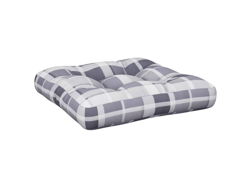  Lot de 2 coussins de palette, coussins de canapé motif à carreaux gris tissu cf59545  - Conforama D