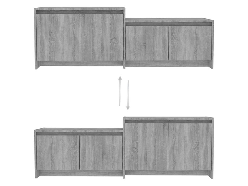  Meuble tv - banc tv - meuble de rangement sonoma gris 146,5x35x50 cm bois d'ingénierie  - Conforama E