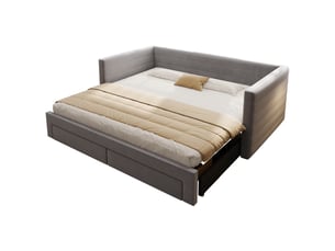 Lit simple 90x190 cm coloris gris