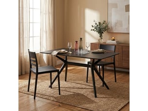 Table de salle à manger intérieur extérieur en polypropylène scott - noir