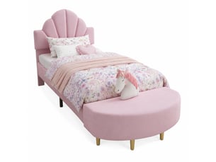 Lit simple 90x200 cm <strong>STILVORA</strong>  <strong></strong> coloris rose