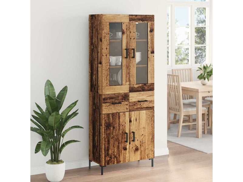  Buffet - haut armoire 2 pc bois ancien 69,5 x 34 x 180 cm  - Conforama D