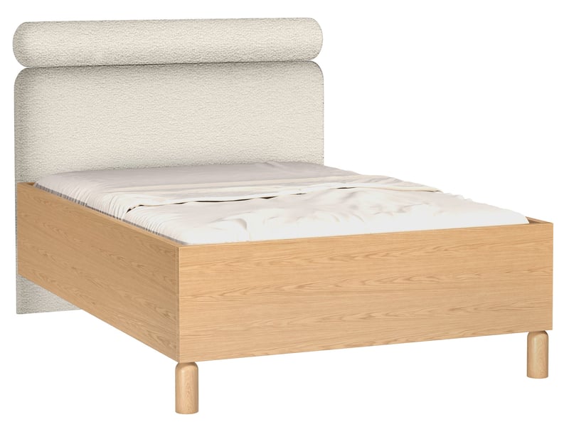 Selsey sanden - lit rembourré - 140x200 cm - bouclé chêne bookmatch Sanden - Conforama A