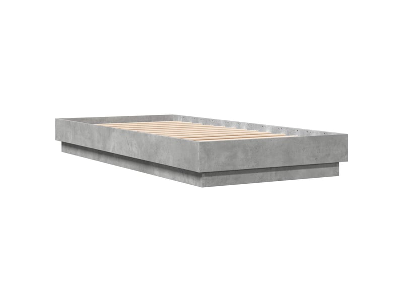  Lit simple- lit adulte -  cadre de lit au sol gris béton 80 x 200 cm bois d'ingénierie  - Conforama B