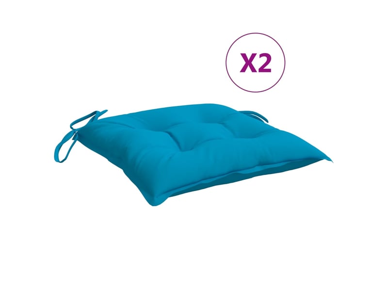  Lot de 2 coussins de palette, coussins de canapé bleu clair 50x50x7 cm tissu oxford cf59497  - Conforama A