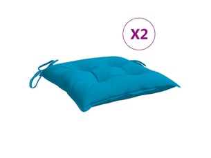 Lot de 2 coussins de palette, coussins de canapé bleu clair 50x50x7 cm tissu oxford cf59497