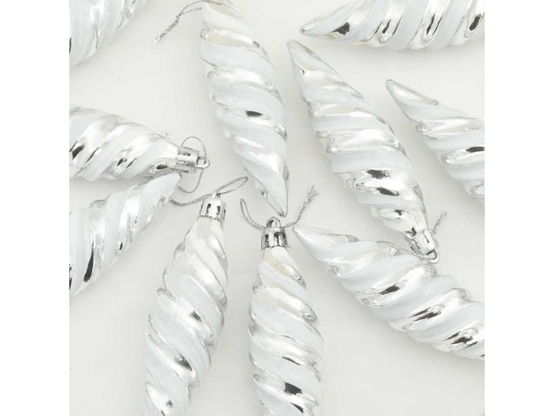  Boule en forme de spirale de noël 40 pcs argent 3 x 11 cm  - Conforama E