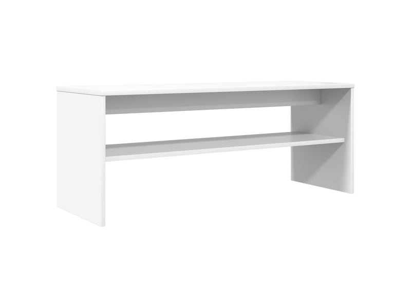  Meuble tv - banc tv - meuble de rangement 100 x 35 x 40 cm blanc bois d'ingénierie  - Conforama A