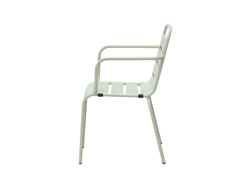 Lot de 2 chaises de jardin en métal beige avec accoudoirs - baca - Conforama C