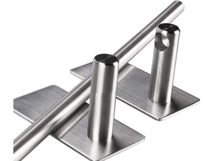 Porte-serviettes mural adhésif en acier inoxydable, 30 cm, finition argent mat