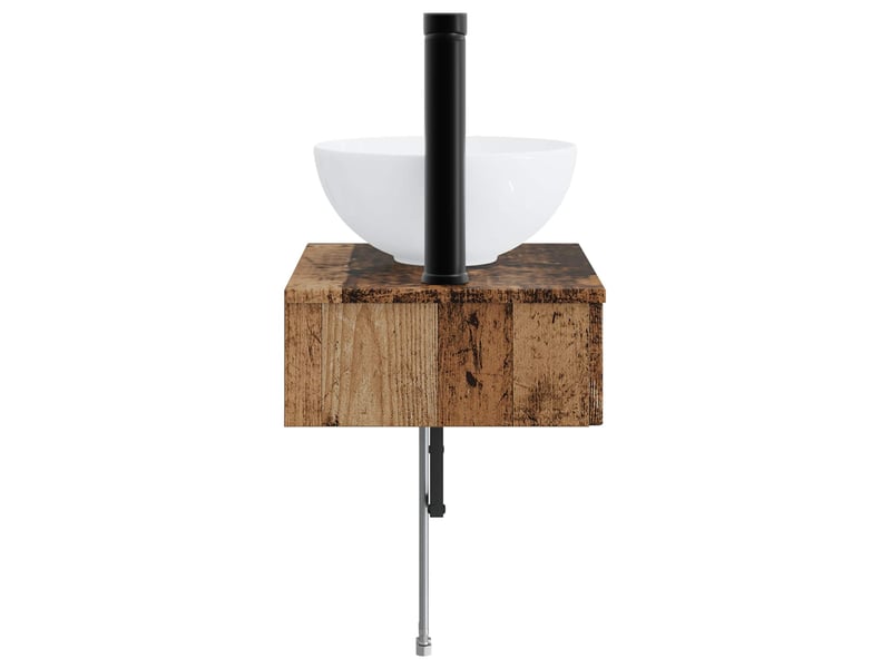  Basin de lavage mural, lavabo bois ancien 40x35x39 cm  - Conforama D
