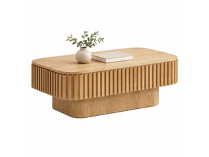 Table basse rectangulaire coloris naturel <strong>CHICFURN</strong> <strong></strong> - 60 cmx98 cm