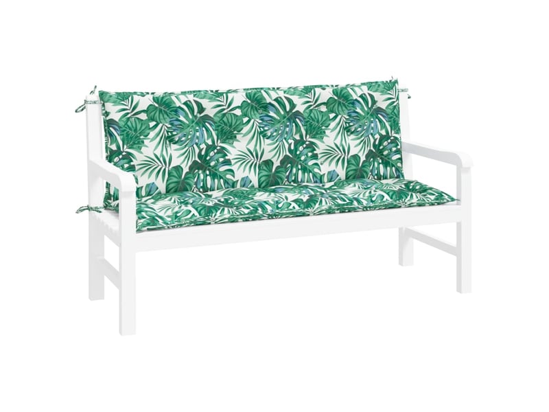  Lot de 2 coussins de banc de jardin, coussins d'assise motif de feuilles cf58666  - Conforama C