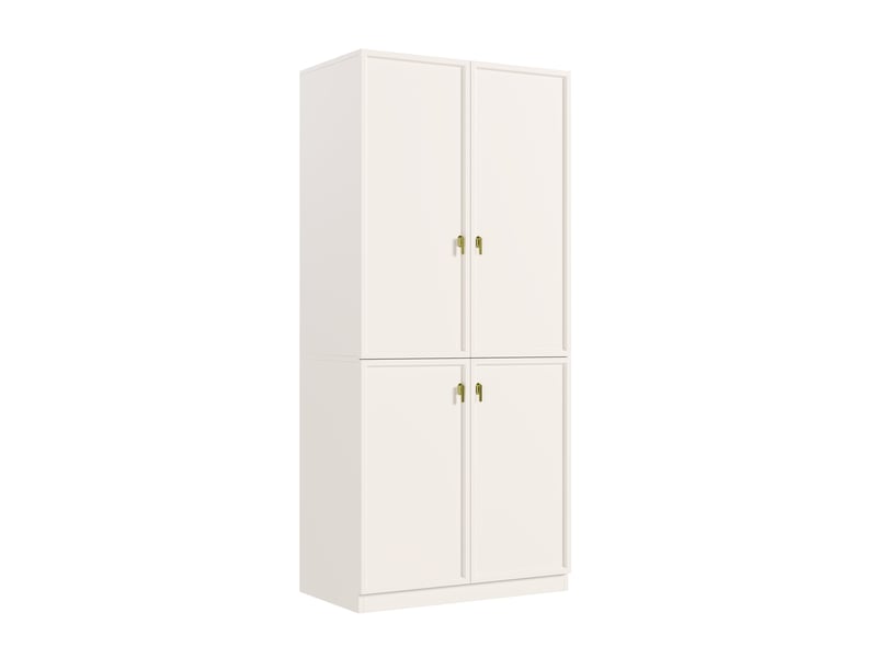  Armoire penderie 90 x 48 x 200 cm  - 3 compartiments de rangement - 2 barres de penderie - blanc  - Conforama A