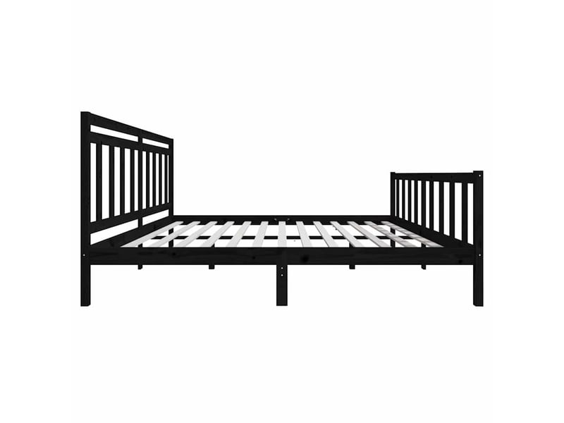  Lit double- lit adulte -  cadre de lit sans matelas noir bois massif 200x200 cm  - Conforama D