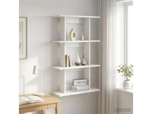 Étagère flottante, étagère suspendue montage mural blanc 56 x 20 x 90 cm cf42442