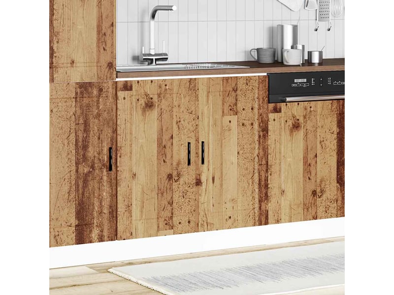  Meuble de cuisine, meuble bas pour évier vieux bois bois ingénierie  - Conforama C