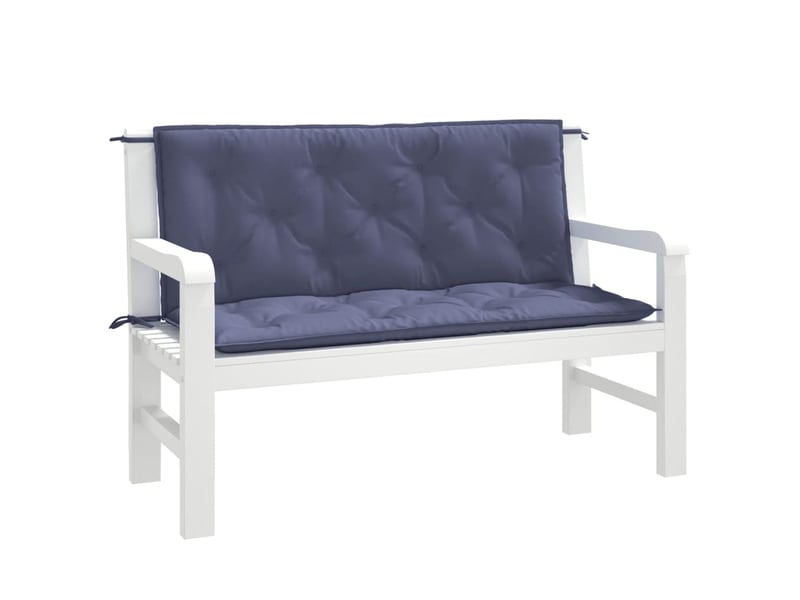  Lot de 2 coussins de banc de jardin, coussins d'assise bleu marine 120x50x7 cm cf58642  - Conforama C