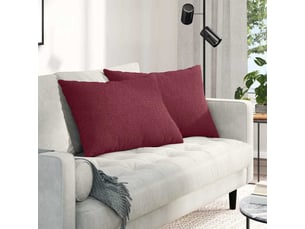 Lot de 2 coussins de canapé, coussins décoratifs tissu bordeaux 70 x 50 cm cf58802