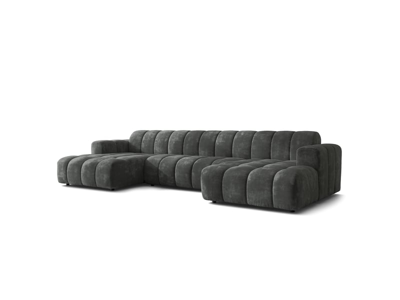  Canapé d'angle aenis, tissu chenille gris  - Conforama A