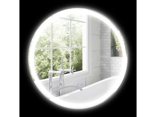 Miroir rond lumineux led de salle de bain ø 60 cm mural avec éclairage 3 couleurs interrupteur tactile 29w blanc argent
