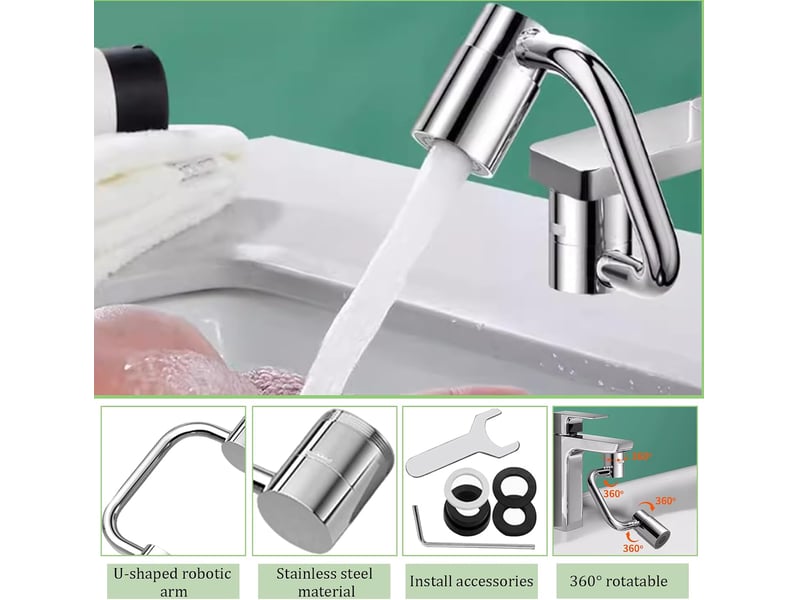  Aérateur pivotant adaptateurs sortie, économiseur eau éviers cuisine lavabos salle bain  - Conforama C