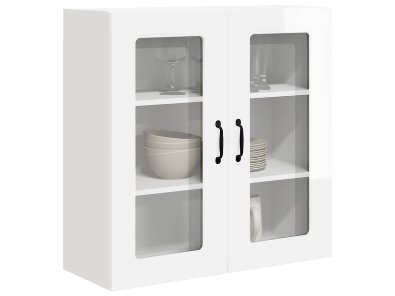  Meuble mural de cuisine | armoire de cuisine blanc brillant 80x31x80cm shl9643  - Conforama C