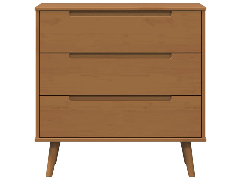  Commode chambre adulte, armoire à tiroirs molde caramel 80x40x80 cm bois de pin massif  - Conforama E