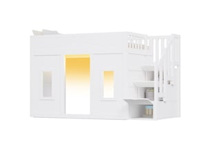 Lit mezzanine 90x200 cm <strong></strong> <strong>evarich</strong> coloris blanc