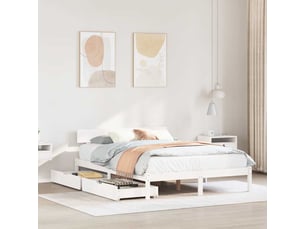 Lit 2 places 160x200 cm    coloris blanc