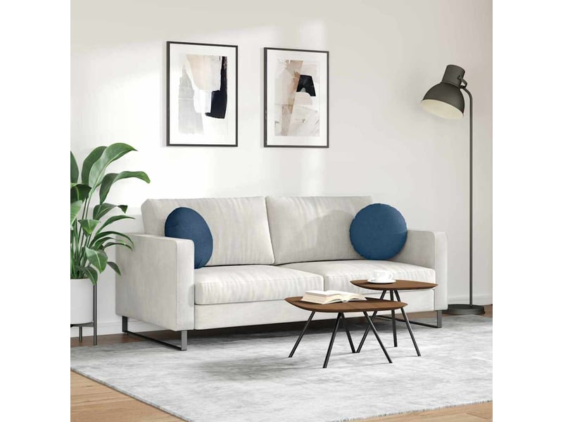  Lot de 2 coussins de siège, coussins décoratifs tissu bleu ø40 x 13 cm cf59773  - Conforama D