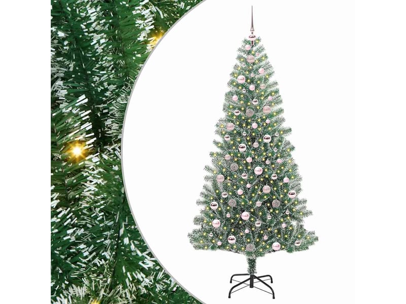  Sapin de noël - arbre de noël artificiel floconné de neige avec lumière led  - Conforama A