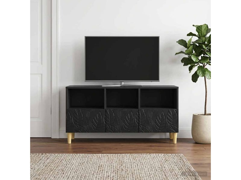  Meuble tv - banc tv - meuble de rangement 102 x 34,5 x 50 cm noir bois d'ingénierie  - Conforama C