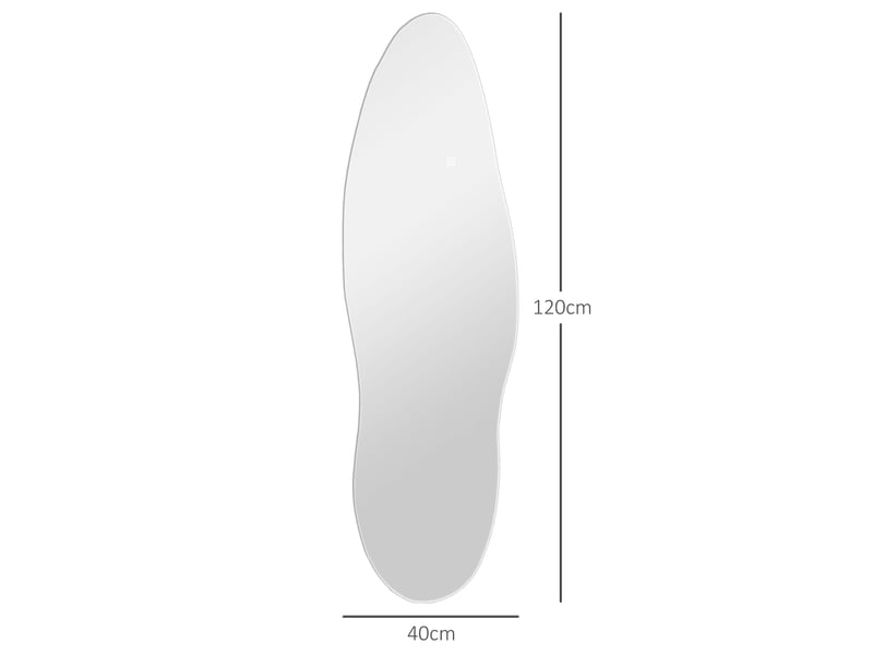  Miroir mural pleine longueur avec éclairage led 120 x 40 cm, 3 couleurs d'éclairage et fonction mémoire  - Conforama E