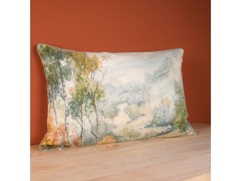  Coussin motif aquarelle forêt 40x60 cm  - Conforama D