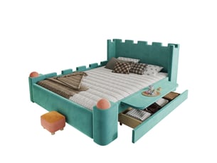 Lit avec rangement 140x200 cm SOGEU coloris vert