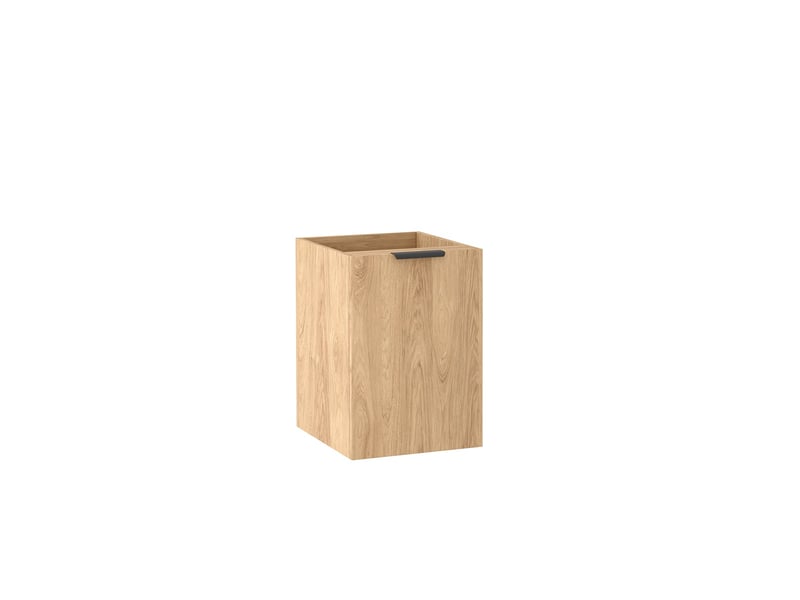  Meuble sous vasque suspendu avec panier à linge luna effet chêne hikora 120 cm  - Conforama R