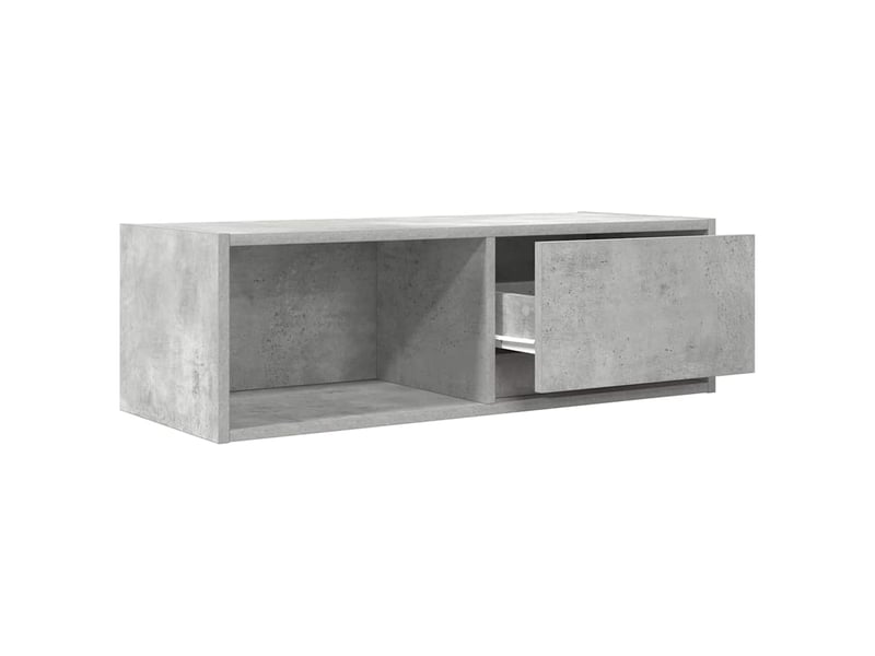  Lot de 2 meuble tv bas salon gris béton 80x31x25,5 cm bois d'ingénierie shl11204  - Conforama E