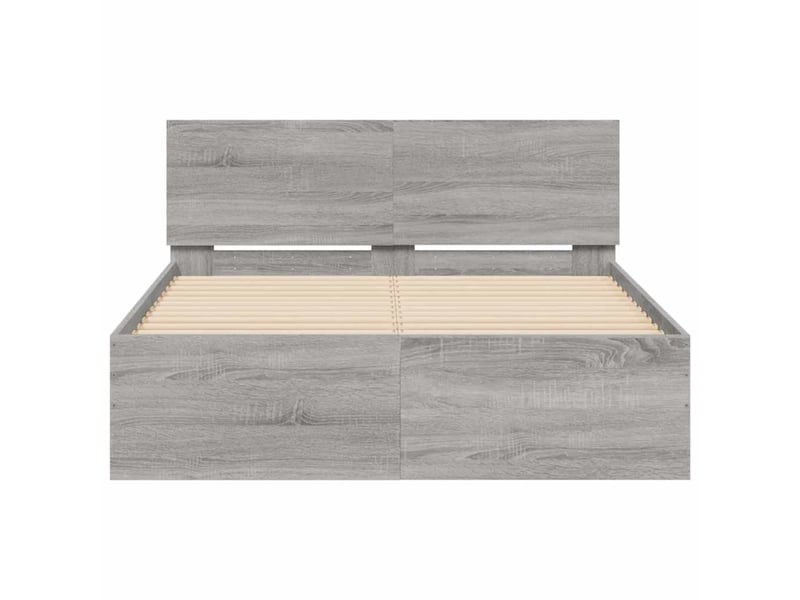  Lit double- lit adulte -  cadre de lit sans matelas sonoma gris 135x190 cm  - Conforama D