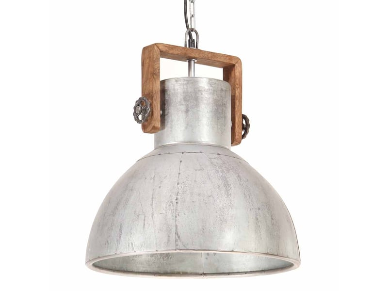 Lampe suspendue, suspension luminaire industrielle 25 w argenté rond 40 cm e27  - Conforama A