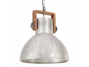 Lampe suspendue, suspension luminaire industrielle 25 w argenté rond 40 cm e27