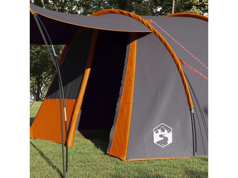  Tente tunnel, tente de camping 4 personnes gris et orange shl13313  - Conforama C