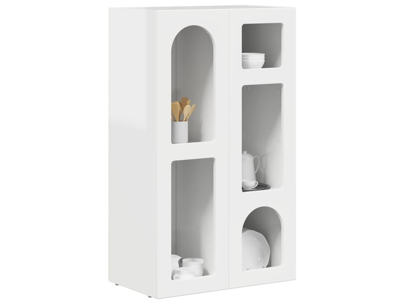  Buffet - bahut - meuble de rangement elst blanc brillant 59 x 35 x 100,5 cm bois d'ingénierie  - Conforama C