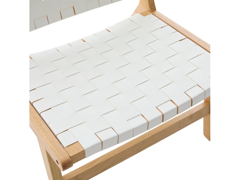 Fauteuil de détente sans accoudoirs 71x66x72 cm en pu tressé blanc  - Conforama E