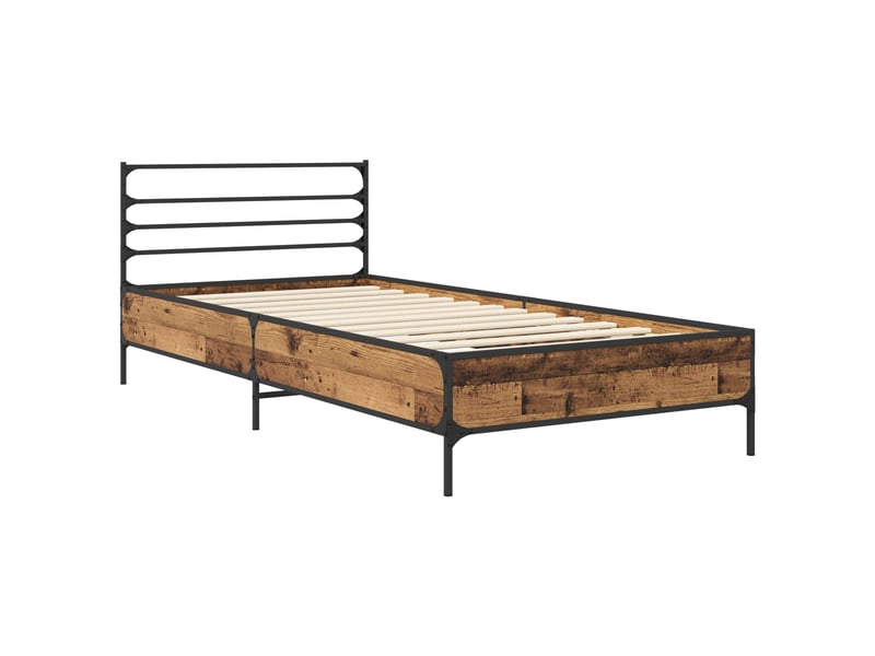 Lit simple- lit adulte - cadre de lit bois ancien 80 x 200 cm bois d'ingénierie - Conforama B